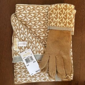 Michael Kors Scarf and Gloves Set